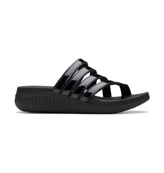 Glide hi iris - Sandales mules noires Clarks pour femmes