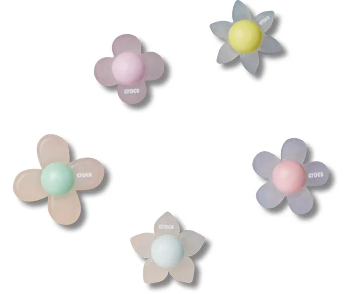 Ensemble de 5 Breloques Jibbitz™ pour Crocs - IRIDESCENT FLOWERS
