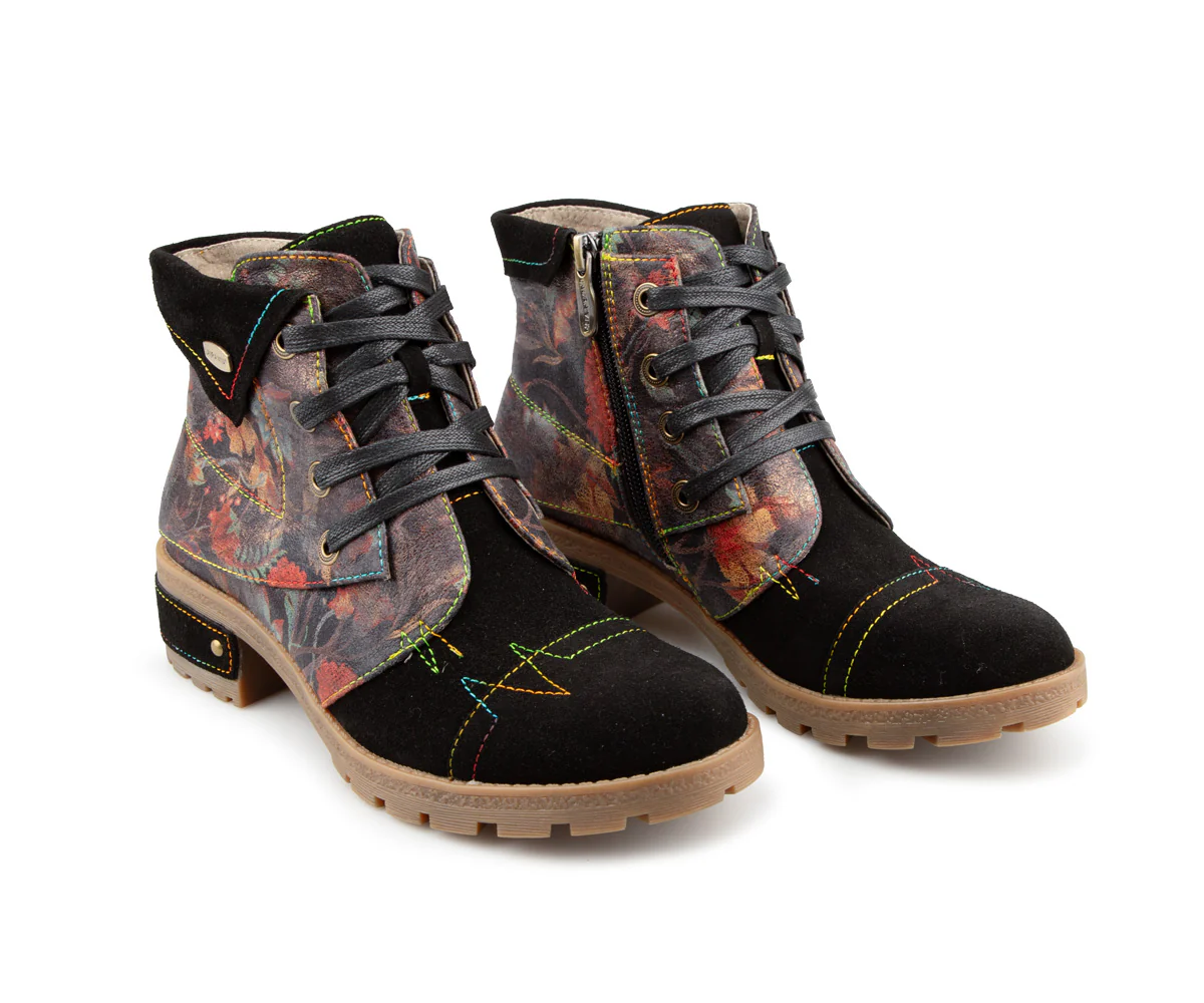 Bottillons en cuir imprimé Laura Vita pour femmes - PIONERO - Image 5